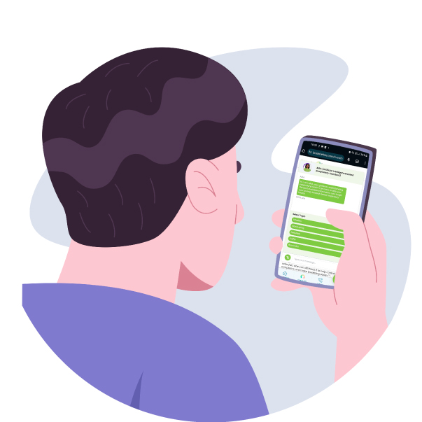 Person watching animated screen showing AIRA AI's lung health features